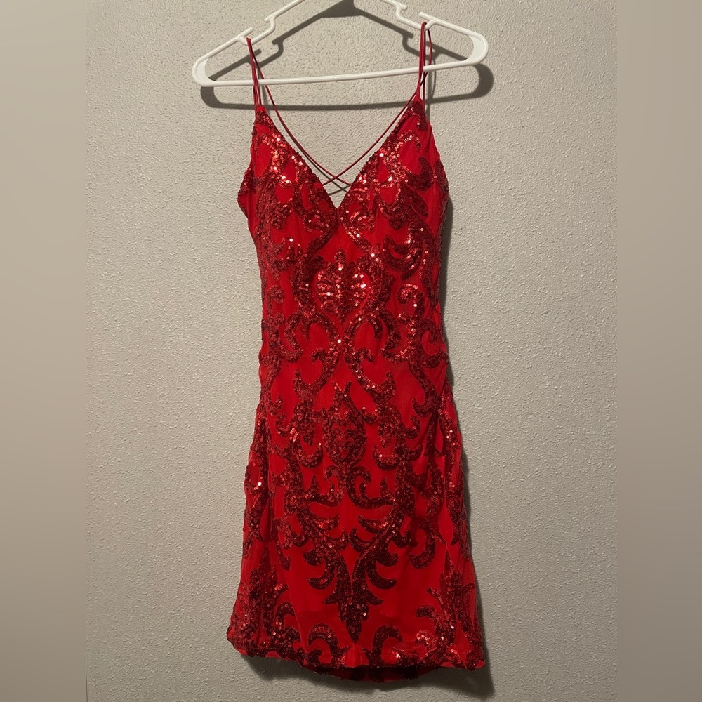 Sexy red sequin party dress - worn once!